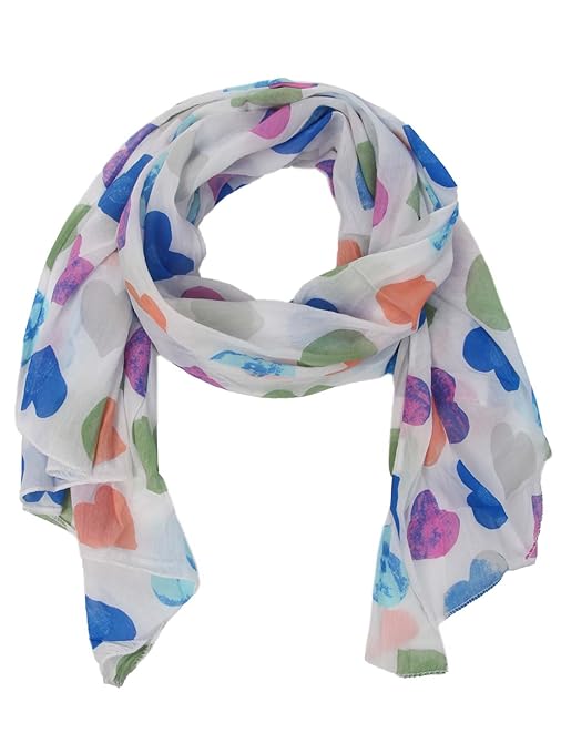 Zwillingsherz Seiden-Tuch Damen Herz Muster - Made in Italy - Eleganter Sommer-Schal für Frauen - Hochwertiges Seidentuch/Sei