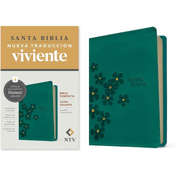 Biblia compacta NTV, letra gigante con Filament (SentiPiel, Gris