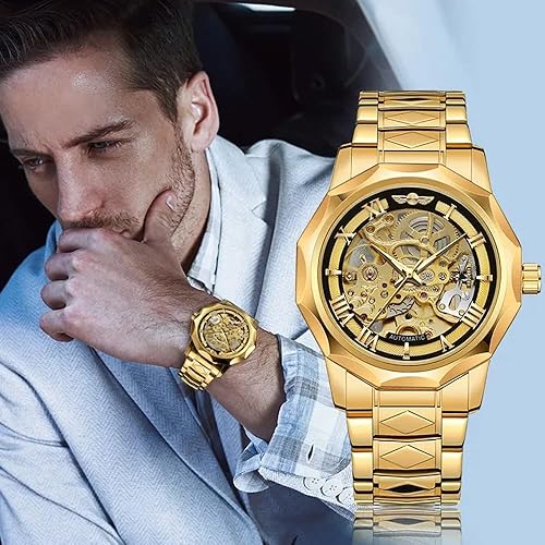 Tiong Men Mechanical Watches Automatic Self-Wind Golden