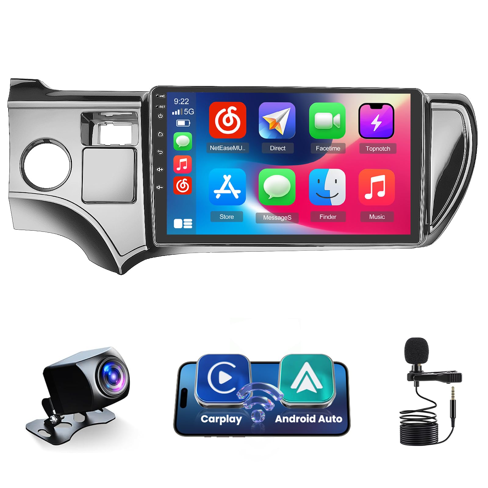 Photo 1 of Radio for Toyota Prius C 2012 2013 2014 Android 13 Car Stereo Wireless Carplay, Roinvou 9 inch Touch Screen for Prius C Bluetooth Radio with GPS Navigation FM RDS DSP + Backup Camera