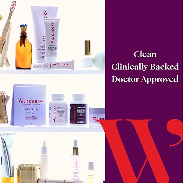 WOMANESS FOUNTAIN OF GLOW VITAMIN C FACE SERUM – MENOPAUSE SUPPORT BRIGHTENING SERUM FOR IMPROVING DULL & UNEVEN SKIN TONE – 8% VITAMIN C + PLANT DERIVED SQUALANE OIL (30ML)