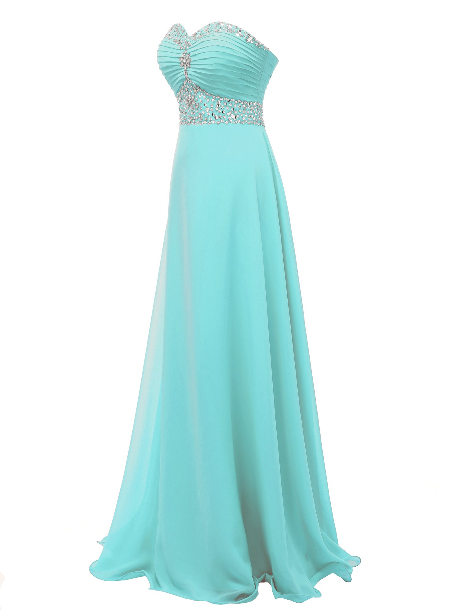 SOLOVEDRESS Women's Chiffon Long Evening Prom Dress Crystal Bridesmaid Gown