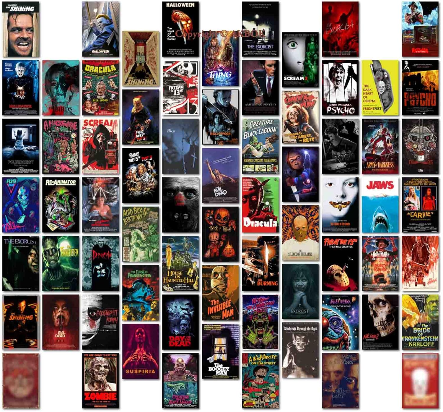 Wall Décor - 70PCS Vintage Horror Movie Wall Collage Kit,Creepy Classic Horror Movie Posters Aesthetic Pictures Horror Decor for Home Man Cave Dorm Wall Decor 4×6 Inches
