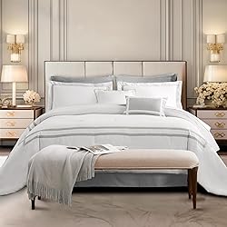 SHALALA White Comforter Set King, 8-Piece