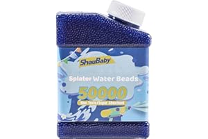 SHAUBABY Gel Ball Blaster Ammo 50,000 Beads 7-8mm Gel Ball Bullets Refill Ammo Splater Blaster Ball Compatible with Orbez Gun and Gel Ball Blaster, Non Toxic, Vases, Plant and Home Decor