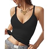 MANGOPOP Women's Ribbed Tank Tops V Neck Racerback Camisole Summer Slim Fit Workout Sleeveless 2026 Trendy Top