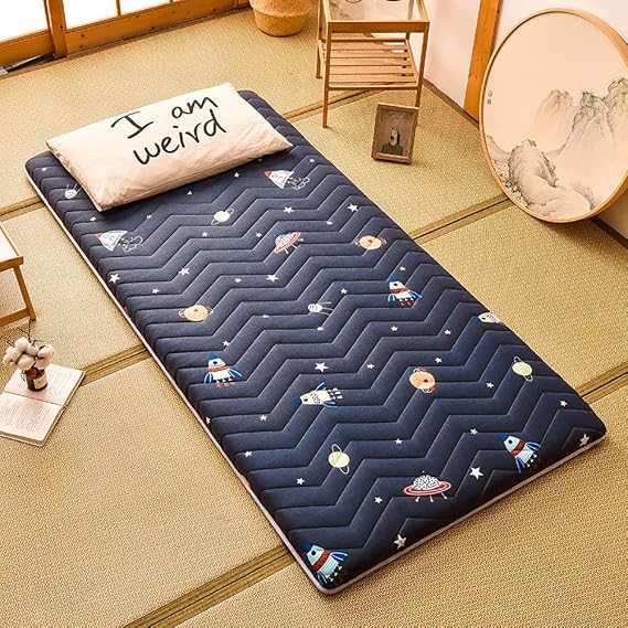 Materasso Futon Giapponese Pieghevole 120x200 Cm - Trapuntato, Salvaspazio, Per Letto E Pavimento, Morbido E Comodo