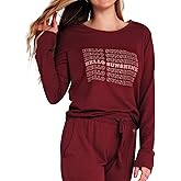Hello Mello Best Day Ever Top Round Neck Lounge Sweater Long Sleeve Shirt for Women and Girls with Gift Bag