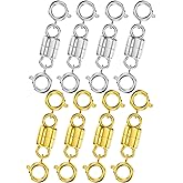 Clysoru Magnetic Necklace Clasps and Closures 14k Gold and Silver Two Spring Clasps Beads Chain Extender Necklaces Bracelet Safety Magnetic Locking Jewelry Clasp Converter