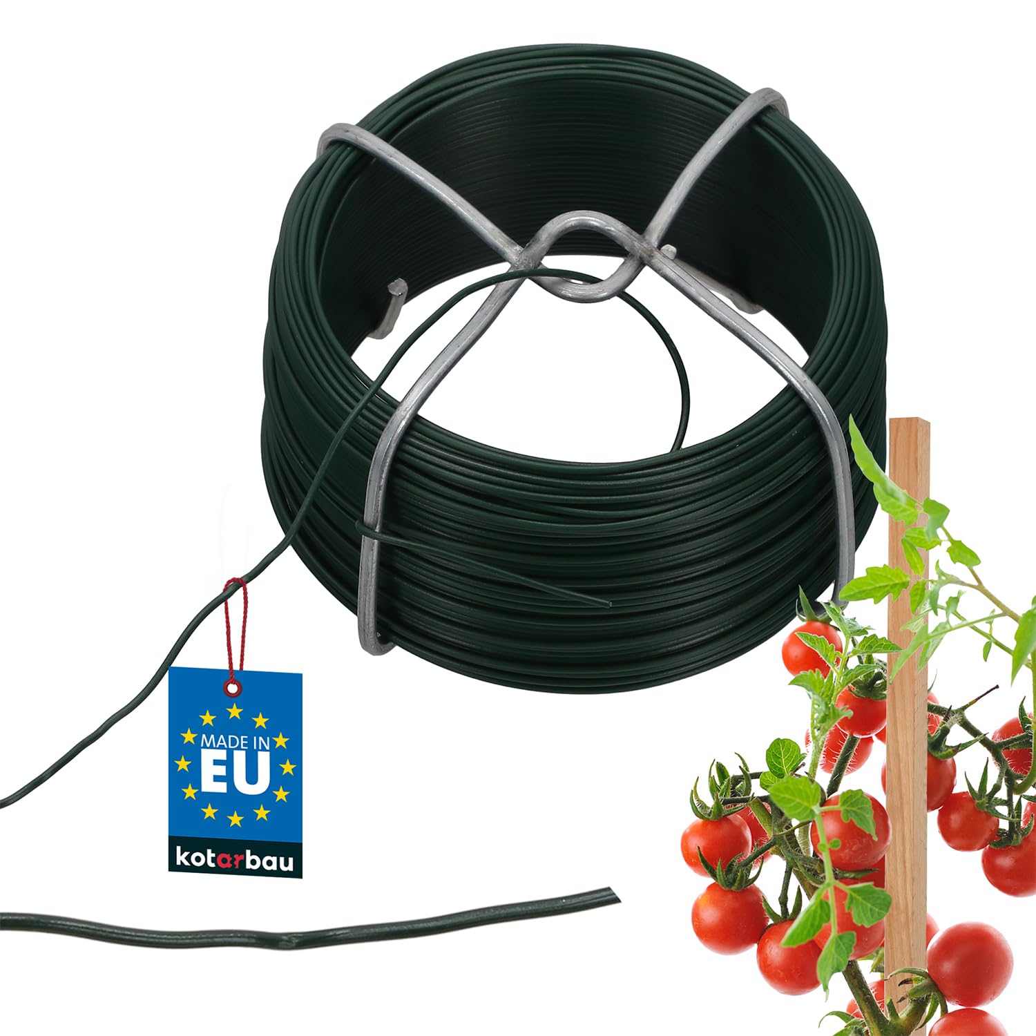 KOTARBAU Garden Wire, 1.2 mm Diameter, 50 m, PVC Coated, Green