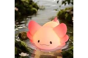 LOVERUIS Axolotl Night Light for Kids Gifts Squishy Nightlight for Kid Room Decor Girls Rechargeable 1/3 Hours Timer Lamp Colorful Cute Lights Toddle Baby (Big Eye)