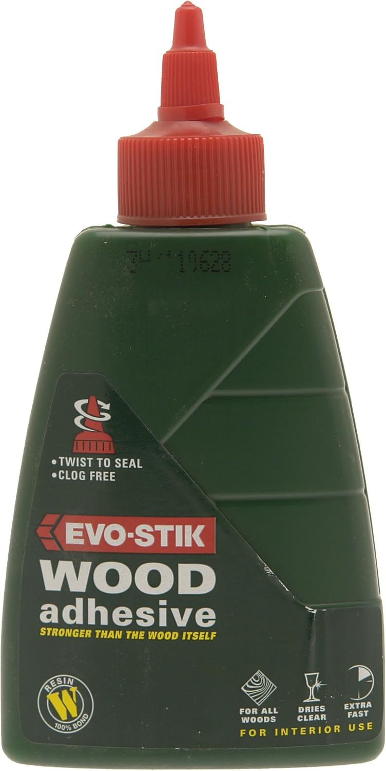 EVO-STIK Wood Glue 250ml - Interior - Extra Strong - Fast Setting - Suitable For All Wood Types - Dries Clear