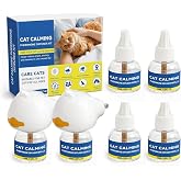 Cat Calming Diffuser Kit,2 Diffusers &amp;4 Refills(50mL Each),Pheromone Calm | This kit has 2 diffusers &amp; four 50mL 30-day refills. Cat pheromones ease anxiety, tension and unwanted behaviors for all cats