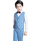 Getthebeauty-style Boys Suit Formal Kids Wedding Outfit 3 Piece Slim Fit Boys Suit Vest Pants Shirt Set with Tie