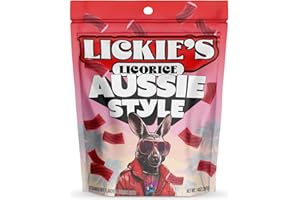 Lickies Licorice Red Licorice | 14 Ounce | Soft & Chewy Australian Licorice Candy Twists | Fancy Licorice Candy | Aussie Style Gourmet Licorice | 1 Pack