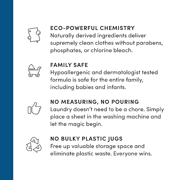 CLEAN REVOLUTION LAUNDRY DETERGENT SHEETS, 50 SHEETS, 100 LOADS OF LAUNDRY, FRAGRANCE FREE, SEPTIC SAFE, DISSOLVES COMPLETELY, USA PRODUCED AND INSPECTED