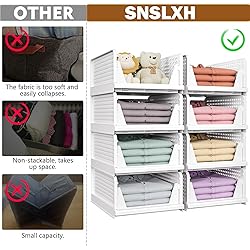 SNSLXH 5 Pack Stackable Closet Storage