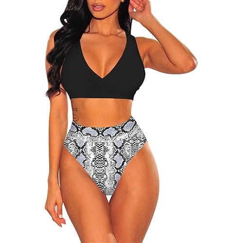Sovoyontee Women's High Waisted Swimsuit 2 Piece Bathing Suits Bikini