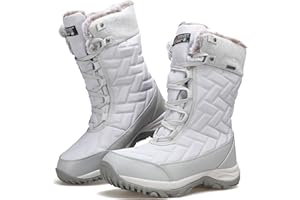 HUMTTO Women's Winter Warm Waterproof Snow Boots Lightweight Non-Slip Faux Fur Lined Ankle Booties