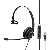 Sennheiser SC 230 USB MS II (506482) - Single-Sided Business Headset | For Skype for Business, Softphone, and PC | with HD Sound, Noise-Cancelling Microphone (Black)