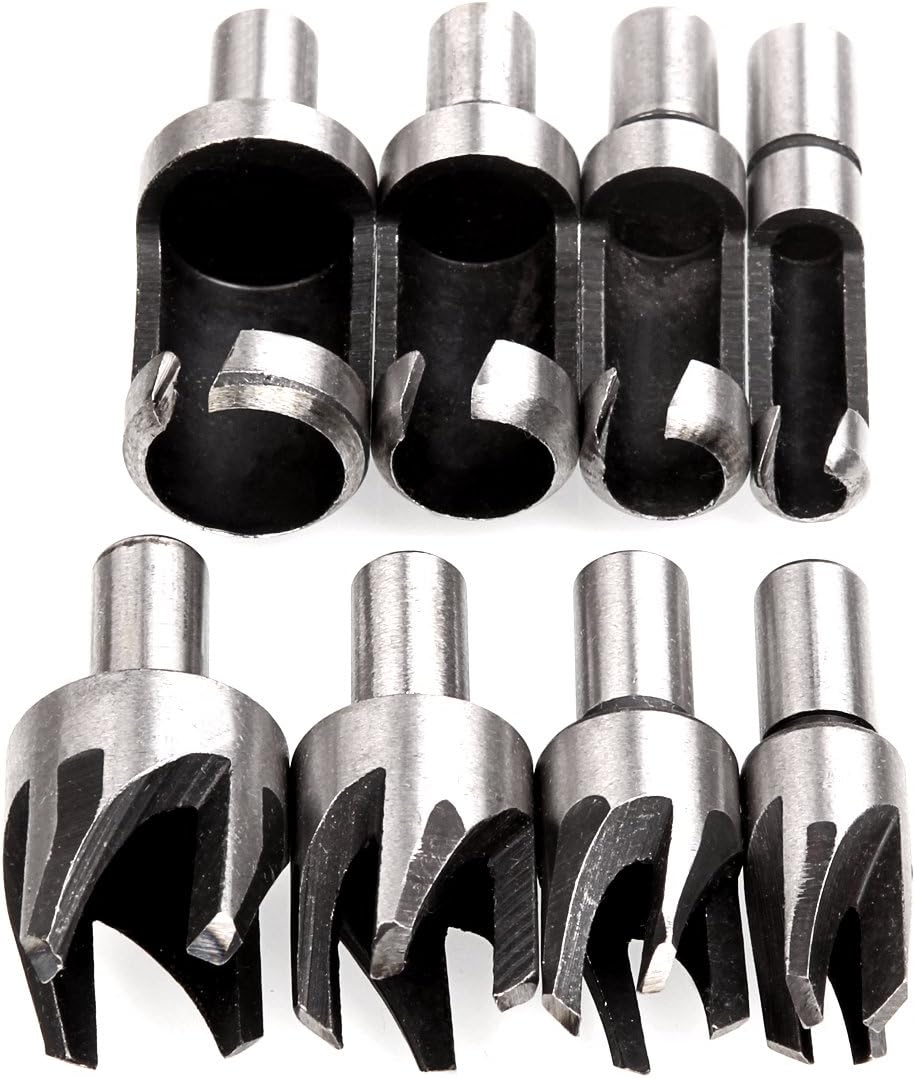 8 Pieces HSS Wood Plug Cutter Set, ASelected Tenon Cutter Drill Bits for Wood Set Trend Metric 6mm 10mm 13mm 16mm