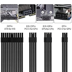 COOCAT PSU Power Supply Cable Extension Kits, 24Pin