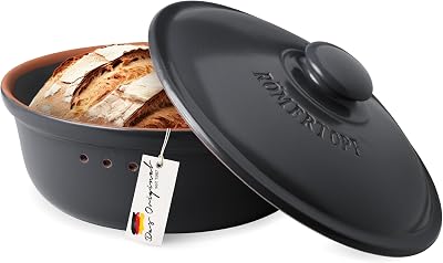Panera redonda de cerámica Ø 30 cm, negro, 4,5 L, transpirable