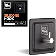 The Man Silicone Hook - Bathroom & Shower Storage Hook - Shower Toiletry, Bathroom Organizer Accessory - Heavy Duty Stainless Steel & Silicone - Strong Hold, Adheres to Most Surfaces (1 Pack)