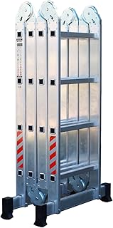 Nawa Klappleiter 4.2M Alu-Leiter Vielzweckleiter Gelenkleiter Universalleiter 4x4 | Aluleiter Mehrzweckleiter Kombileiter Anlegeleiter 150kg