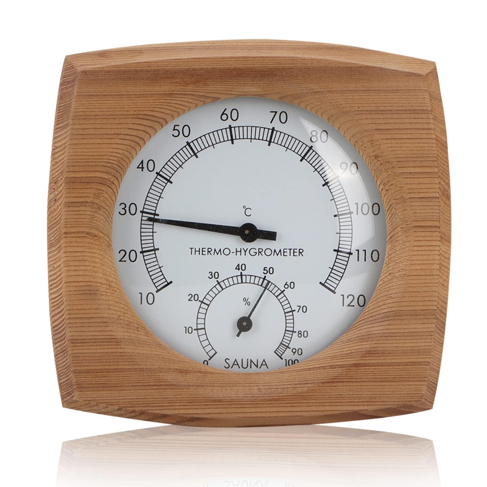 2-In-1 Decorative Indoor/Outdoor Wall Thermometer for Steam Sauna Room