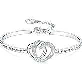 Aihitero Valentines Day ‘Badass Daughter’ Gift, ‘Always My Daughter Forever My Friend’ Bangle Bracelet, ‘Mother/Father Daughter Forever Love’ Women Jewelry, Birthday Xmas Wedding Present from Dad Mom