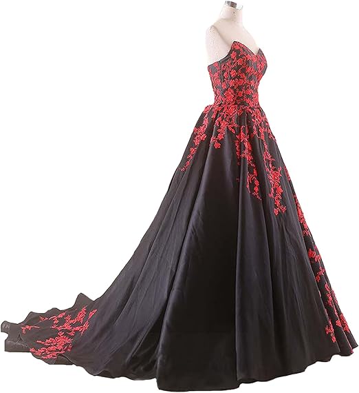 black ball gown with train