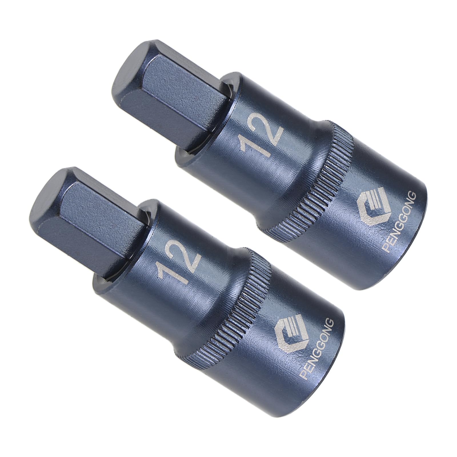 CoCud Hex Bit Socket, H12 Bit 1/2" Drive 2" Length, Star S2 Alloy Steel Cr-V Socket Blue - (Applications: for Fastener Application), 2-Pieces