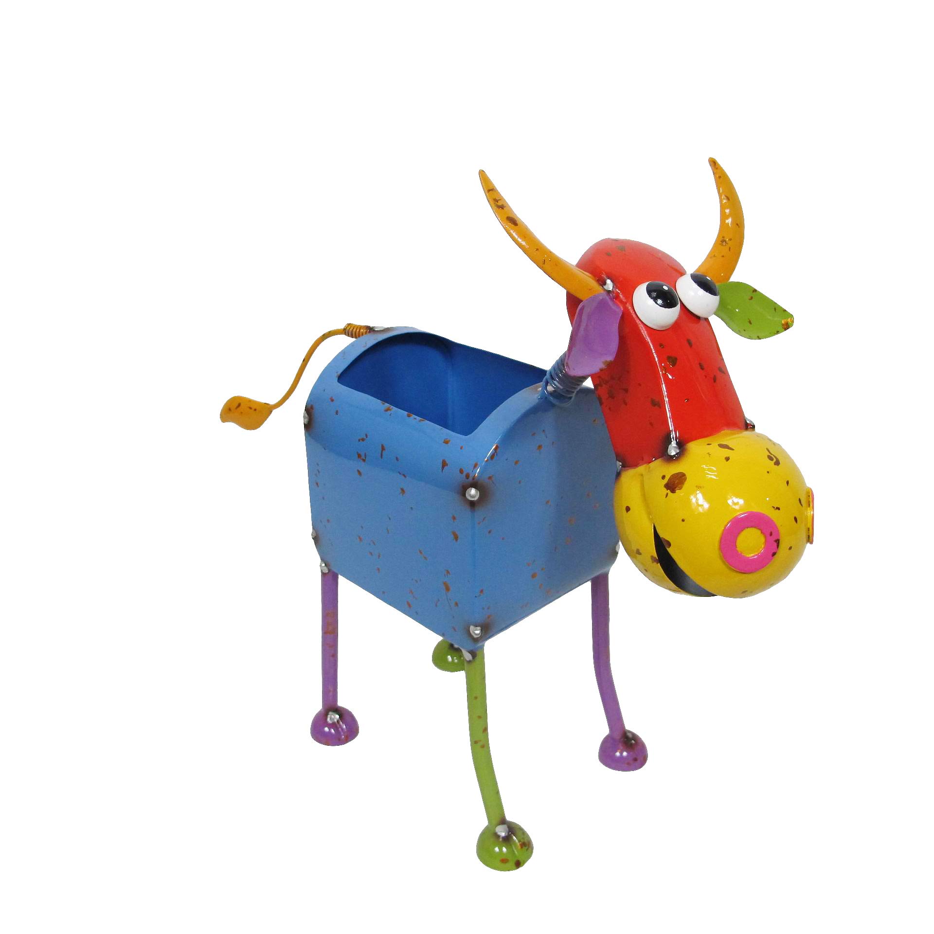 Photo 1 of Continental Art Center Colorful Cow Planter- Lawn & Garden DÉCOR