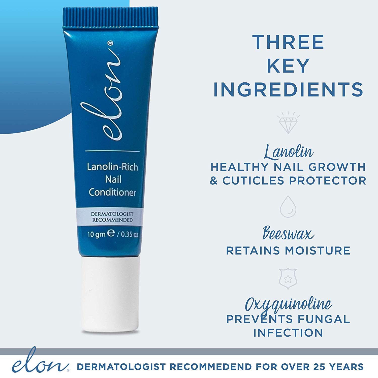 Elon Lanolin - Rich Nail Strengthener 10g Tube + 7.5g Jar | Nail Cuticle Conditioner Cream Repairs, Protects and Strengthens | Recommended by Dermatologists and Podiatrists : Beauty