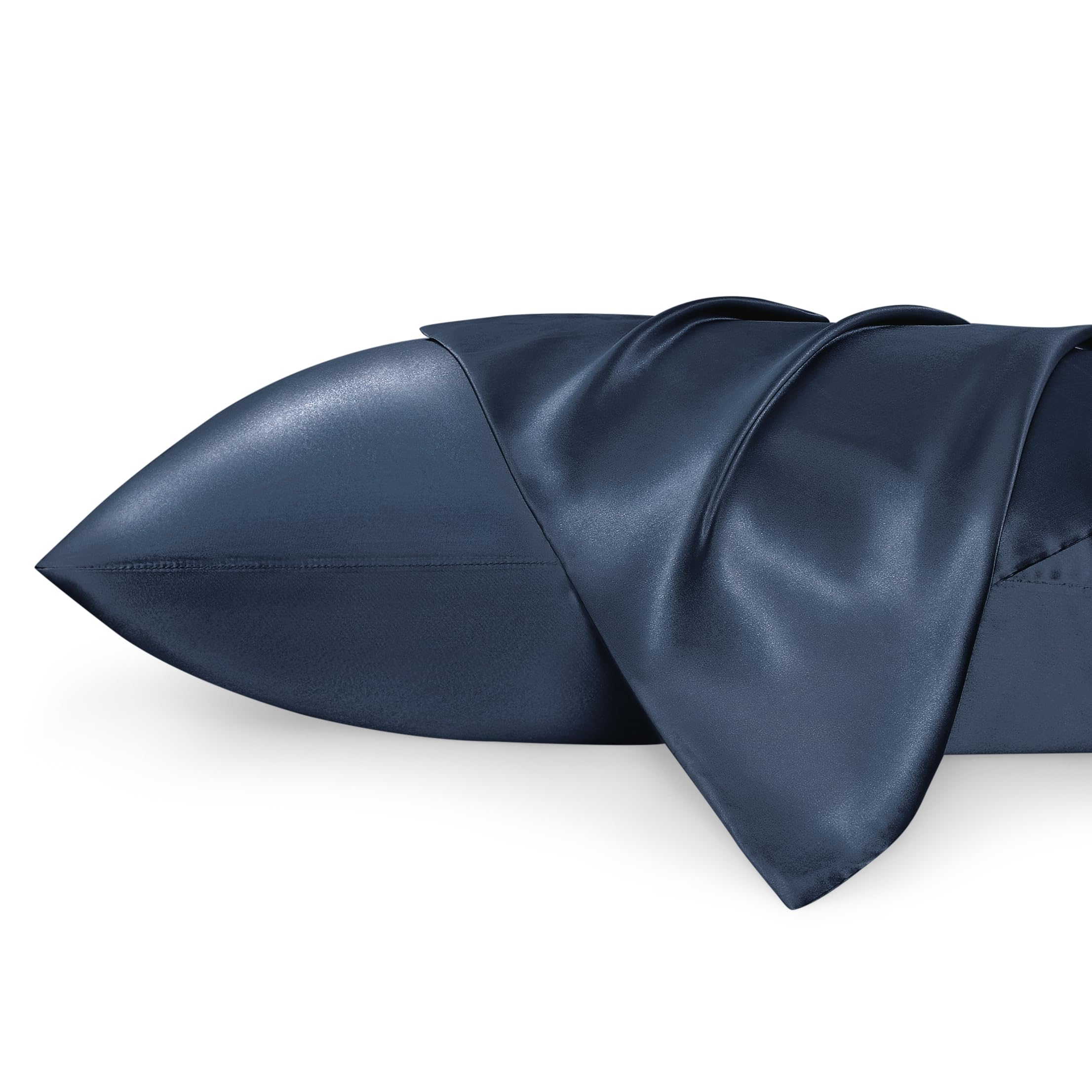 Photo 1 of Bedsure King Size Satin Pillowcase Set of 2 - Vintage Indigo Silky Pillow Cases for Hair and Skin with Envelope Closure, Similar to Silk Pillow Cases, Gifts for Women Men, 20x36 Inches, 2pcs