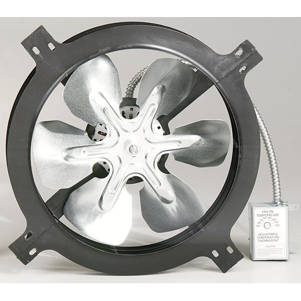 Amazon.com: Simple Deluxe 20 Inch Gable Mount Fan Attic Ventilator with  Adjustable Temperature Thermostat, 3127 CFM, Black : Everything Else