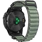 Compatible With Garmin, Rugged Woven Nylon Sport Band with G-hook Watch Band For fēnix/Forerunner/Vivoactive/Approach/MARQ/quatix/D2 Series Tough Replacement Band For Men