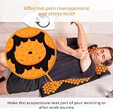 LyfeFocus Acupressure Mat & Pillow Set with Travel Bag – Black & Orange view 3