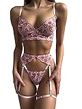 Lilosy Sexy Floral Embroidery Mesh Sheer Underwire