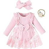 Renotemy Preemie Newborn Baby Girl Lace Romper Infant Fall Winter Flower Tulle Dress Party Gifts Newborn Photography Outfits