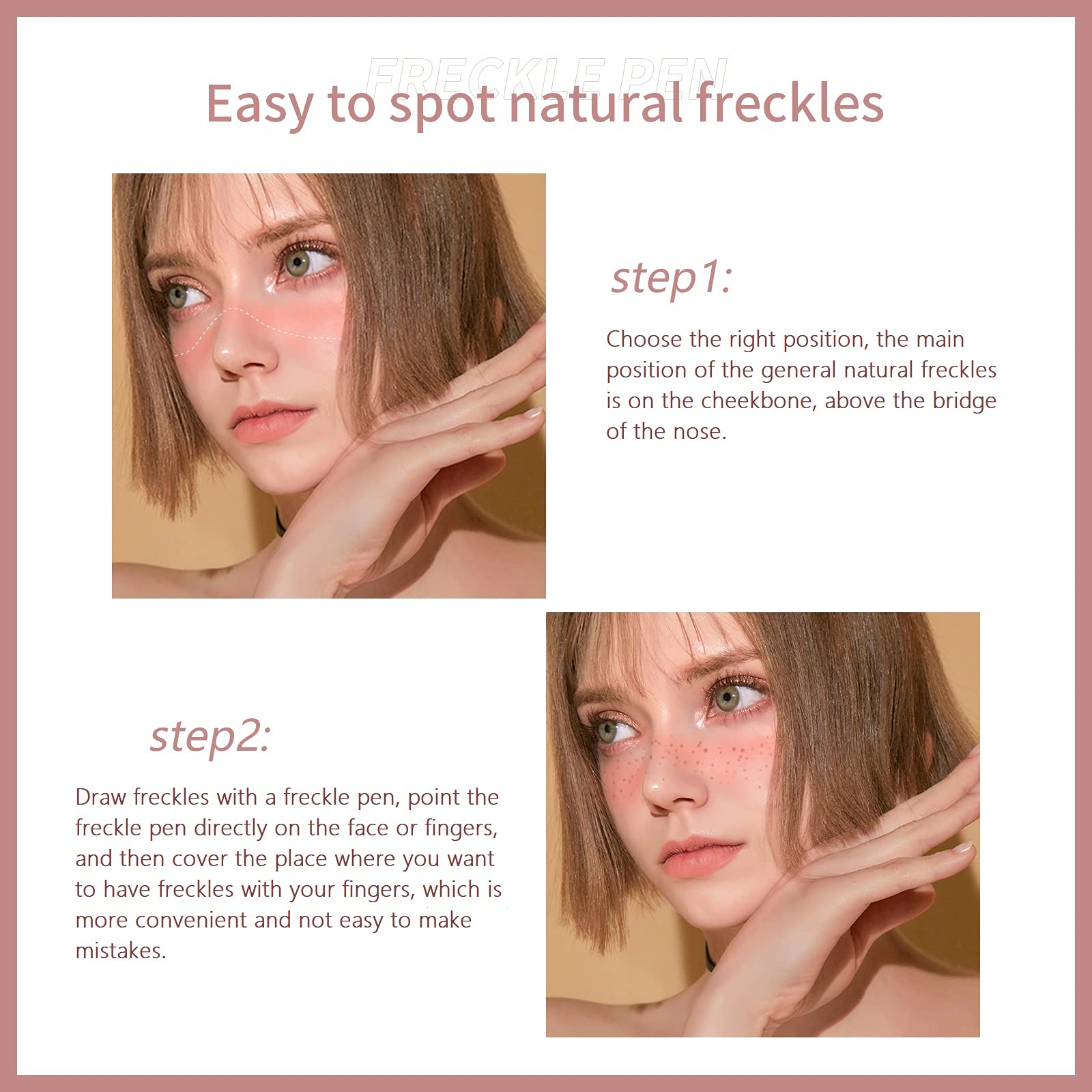 Marine Forest Freckle Pen 2 Colors Waterproof Long Lasting Quick Dry Small Spot Natural Like Face Freckle Makeup Pen, Dark Brown and Light Brown, Upgrade Design
