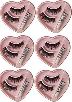 Angelie Heart Shape False-Fake Eyelashes With Glue Set Natural (Pair of 6)