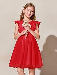 Haloumoning Girls Tutu Dress Ruffle Short Sleeve