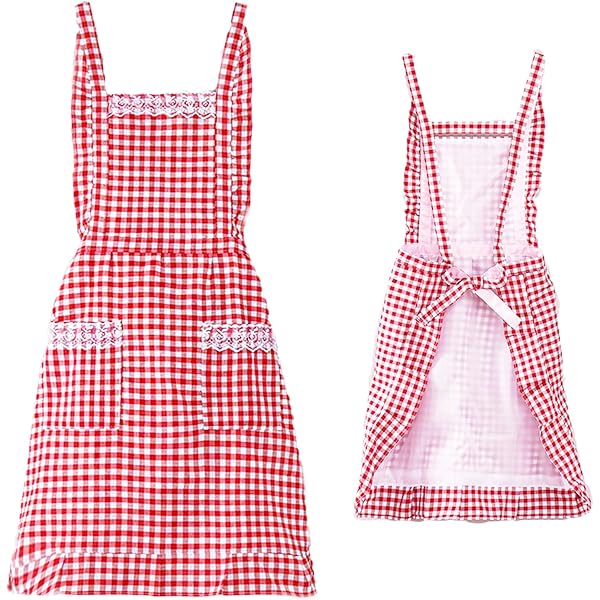 Amazon.com: JJYHEHOT Women Classic Vintage Apron, Red and White