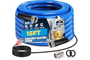 Scilulu 15FT Heated Water Hose for RV, Freeze Protection to -45°F, Lead-Free & BPA-Free, Safe Drinking Water for Campers, Gardening, Livestock, Home Use,Great Rv Accessories