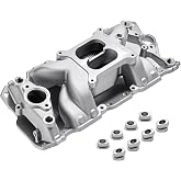 OXYSTAR 2026 7501 Intake Manifold Aluminum Performance Dual Plane Air-Gap Compatible with Chevy Small Block SBC 1955-86 262 265 267 283 302 305 307 327 350 400 V8 Engine, Silver