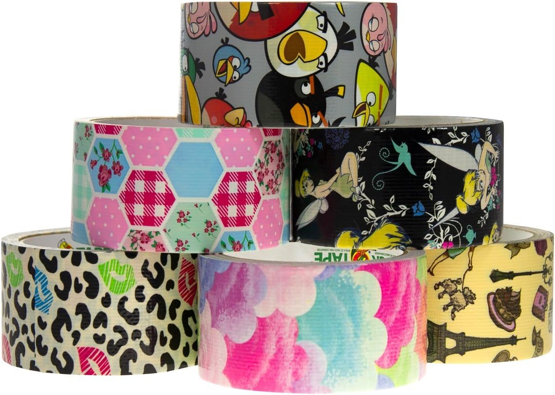 6pk Duck Brand Designer Printed Pattern Décor Duct Tape Rolls Art Crafts DIY Bulk Lot