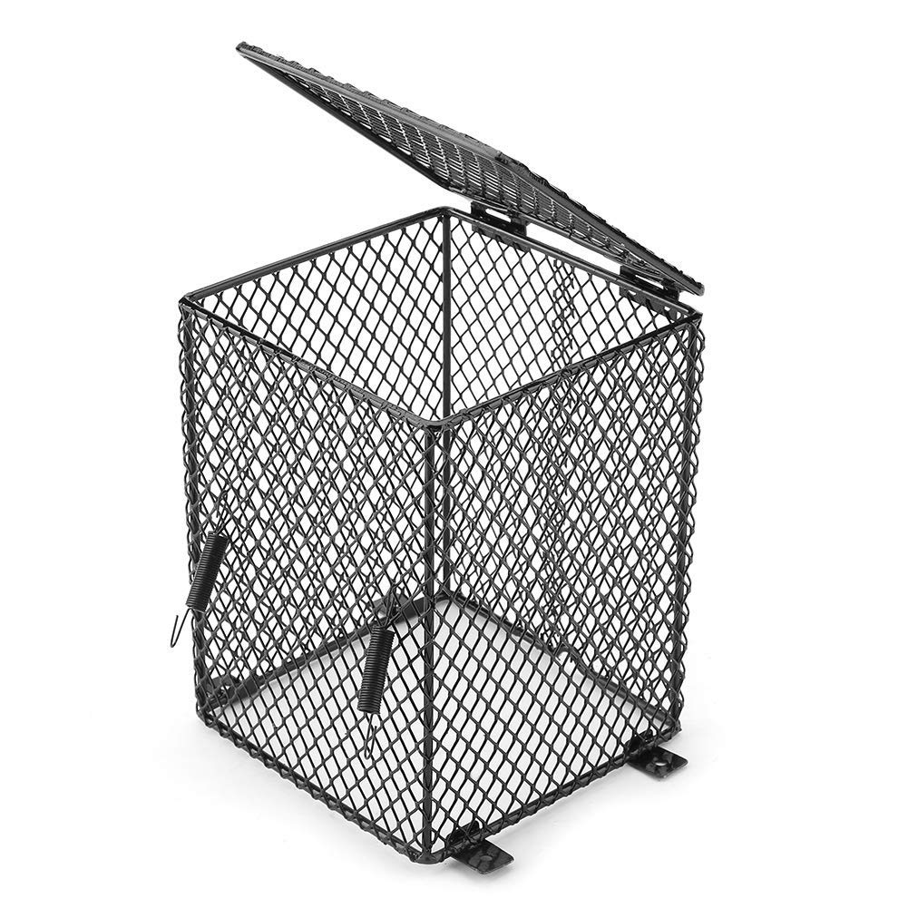 Pssopp Reptile Heater Guard Anti-Scald Heating Bulb Lamp Enclosure Cage Protector Heat Light Mesh Cover Lampshade for Day Night Lights Ceramic Light Bulb Spotlight(Cubiod)