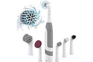 kHelfer Electric Grout Brush with Battery Power, Mini Electric Cleaning Brush with 5 Replacement Brush, Lightweight Waterproof Brush for Tile Grout Corner Shower Tub Kitchen